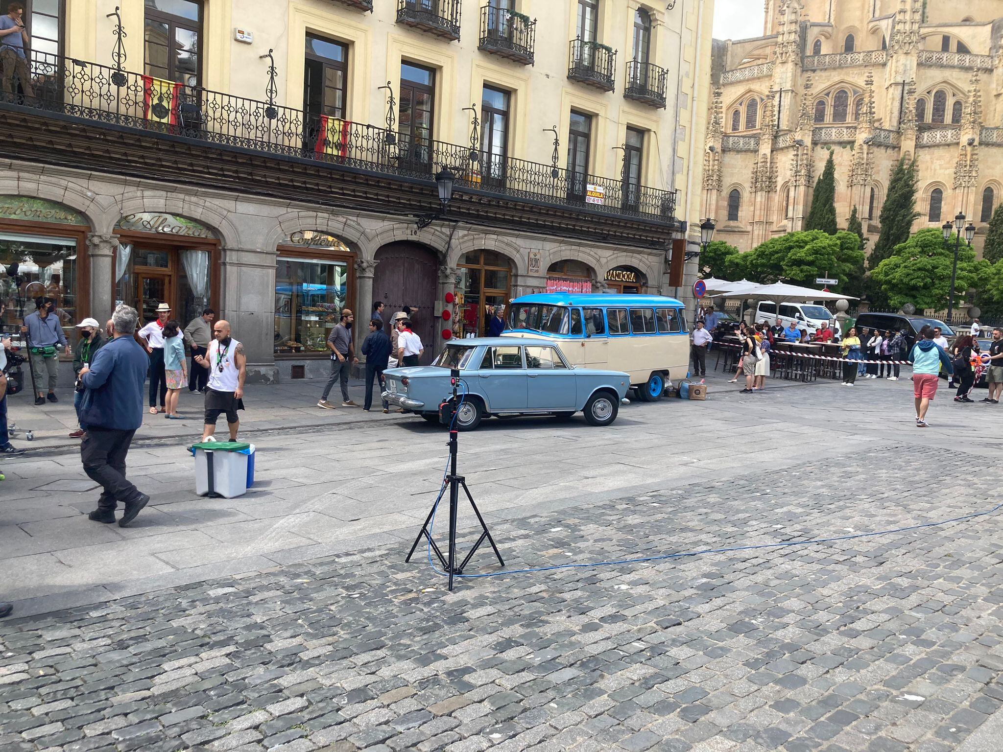 Rodaje en la Plaza Mayor de Segovia