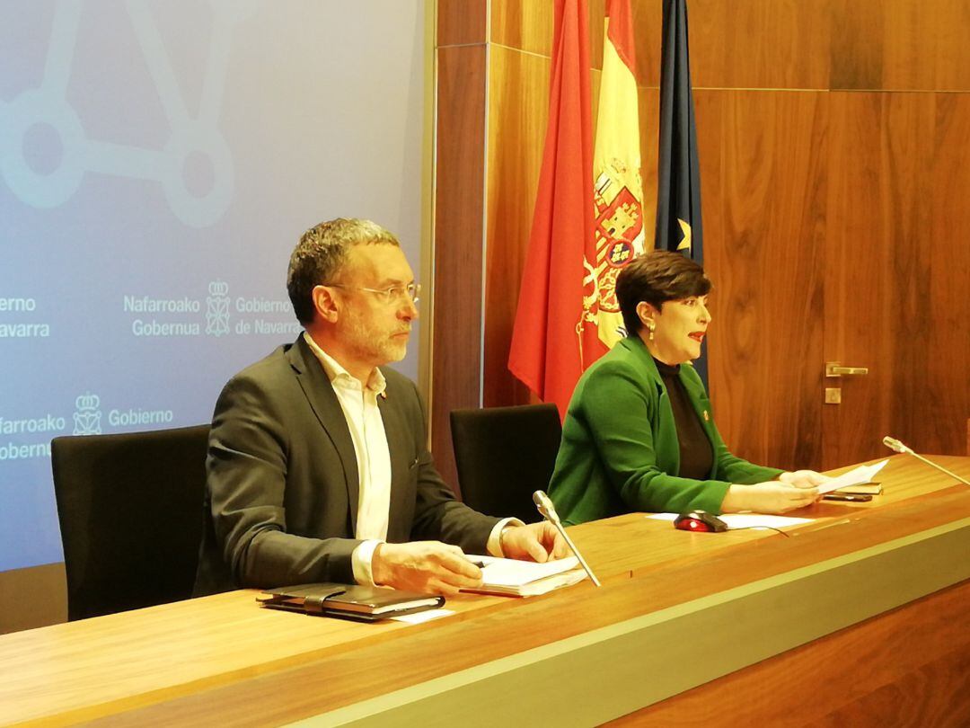 El Gobierno ha presentado de nuevo los acuerdos del consejo  en la sala de prensa del Palacio de Navarra. 