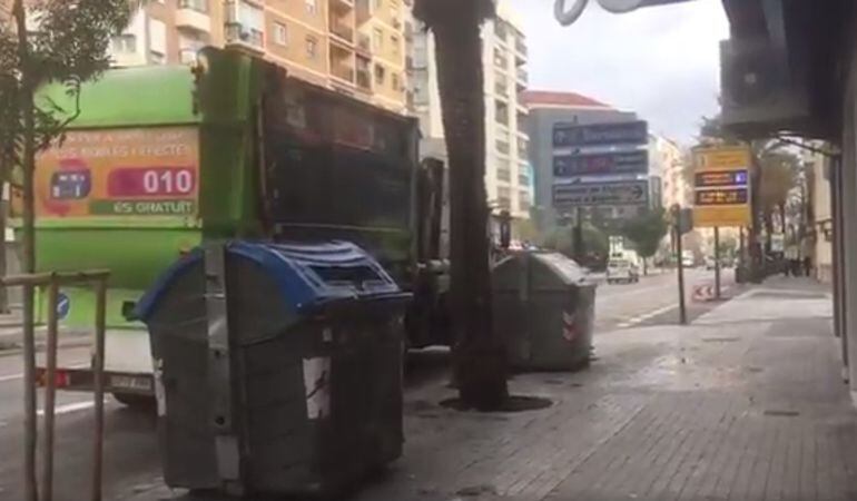 Camión de la basura que está siendo investigado