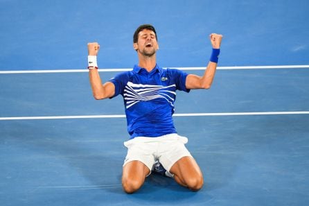 Djokovic celebra su séptimo título en Australia.