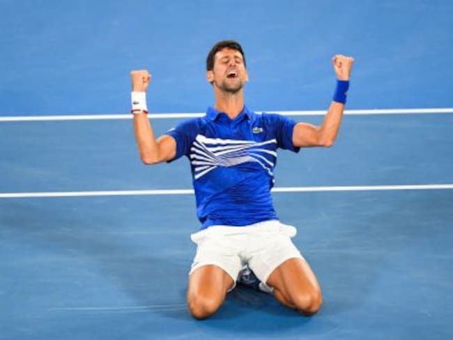 Djokovic celebra su séptimo título en Australia.