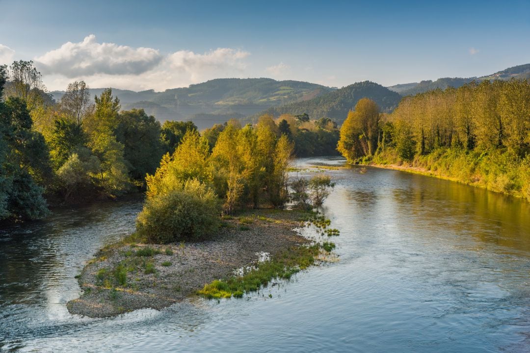 El río Nalón a su paso por el concejo de Pravia