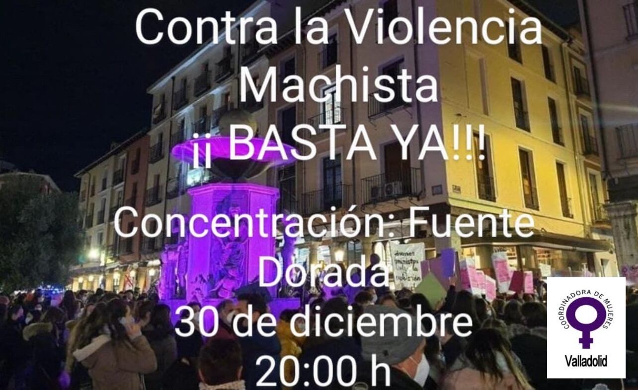 Concentración convocada por la coordinadora de Mujeres de Valladolid contra los asesinatos machistas