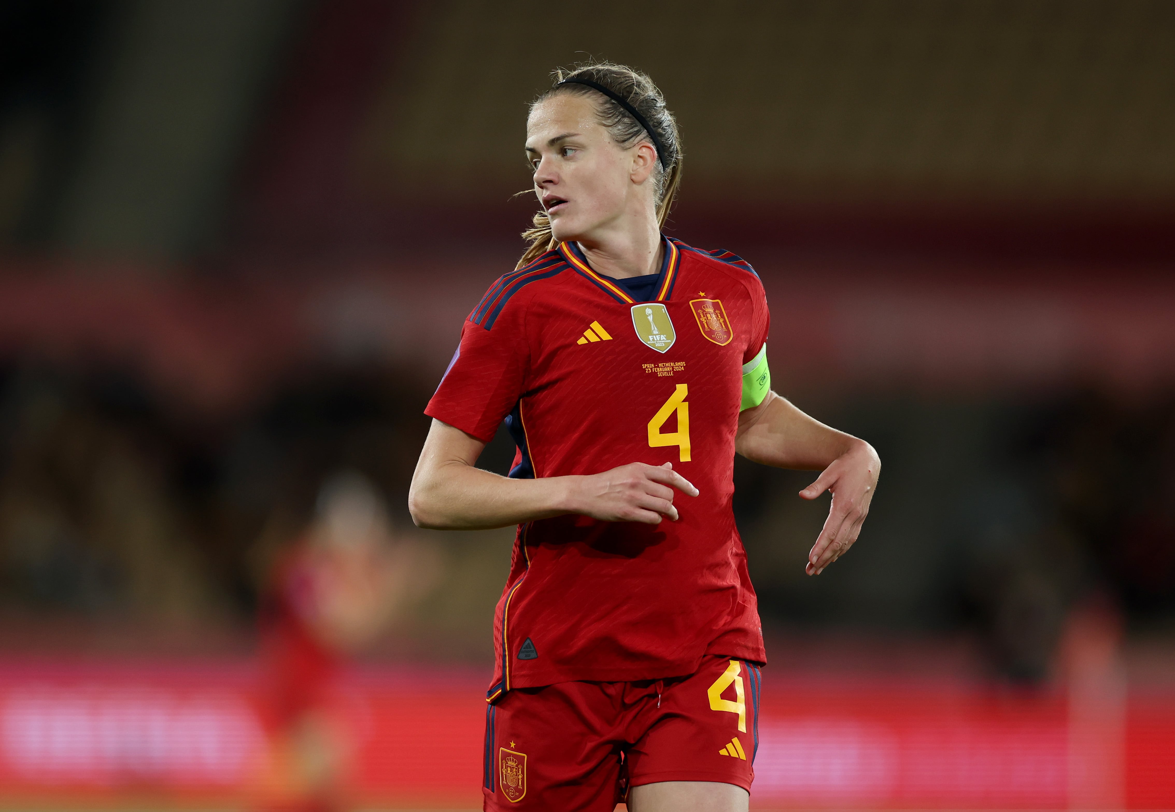 Irene Paredes, en un partido con la Selección Española