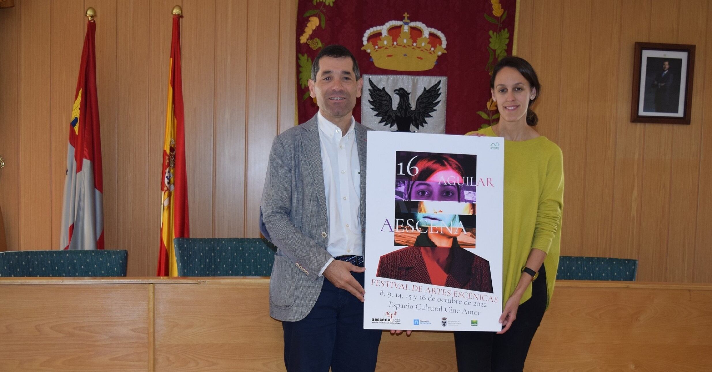 Paco Hevia, director Corporativo de Galletas Gullón y Sandra Ibáñez, concejala de Cultura