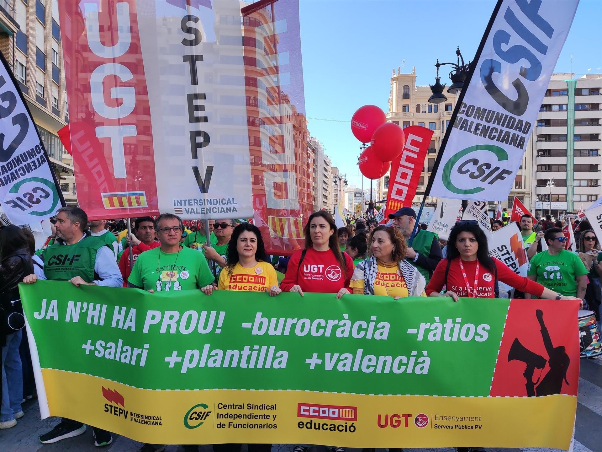 Manifestación de docentes en València