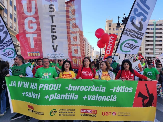 Manifestación de docentes en València