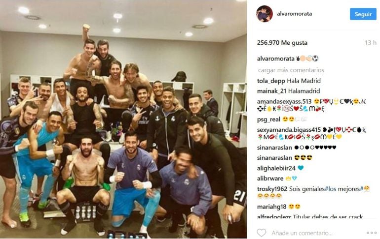 La foto que Morata colgó en su Instagram personal