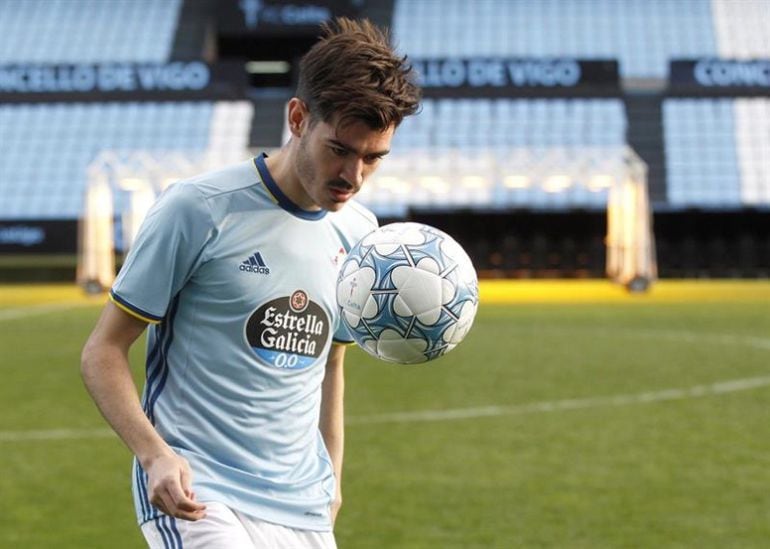 Jozabed Sánchez en su presentación en enero como jugador del Celta.