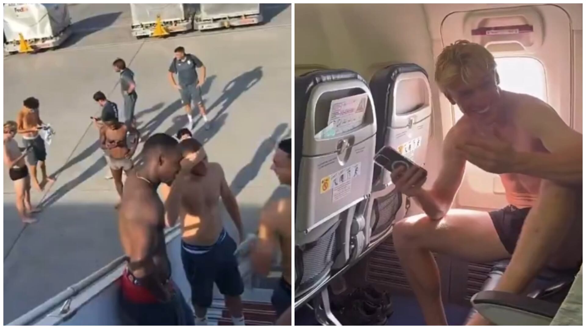 La plantilla del AS Mónaco se despoja de parte de su ropa tras el fallo de su avión