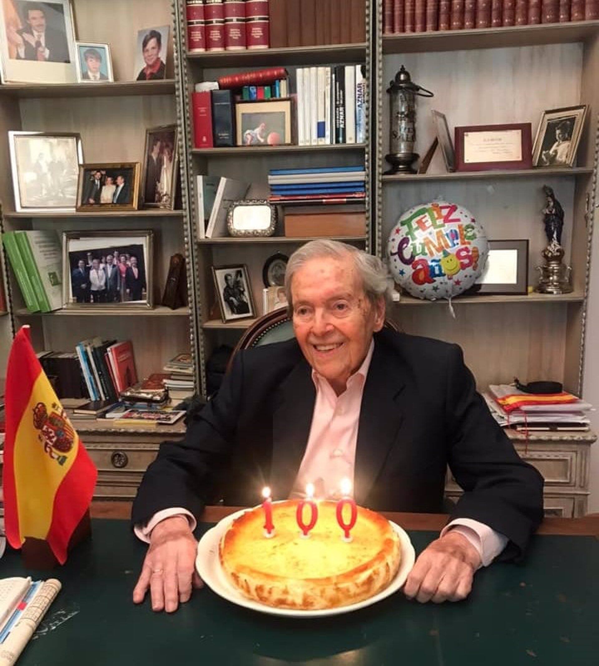 Ramón Palacios en su 100 cumpleaños.