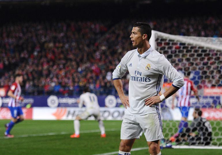 Cristiano Ronaldo, durante su partido con el Atlético de Madrid