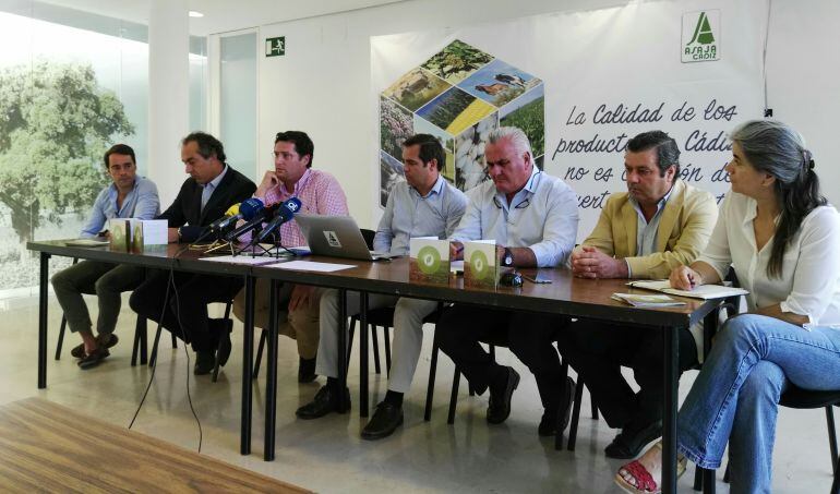 Pedro Gallardo, presidente de ASAJA-Cádiz, durante la rueda de prensa de este miércoles celebrada en el PTA de Jerez de la Frontera