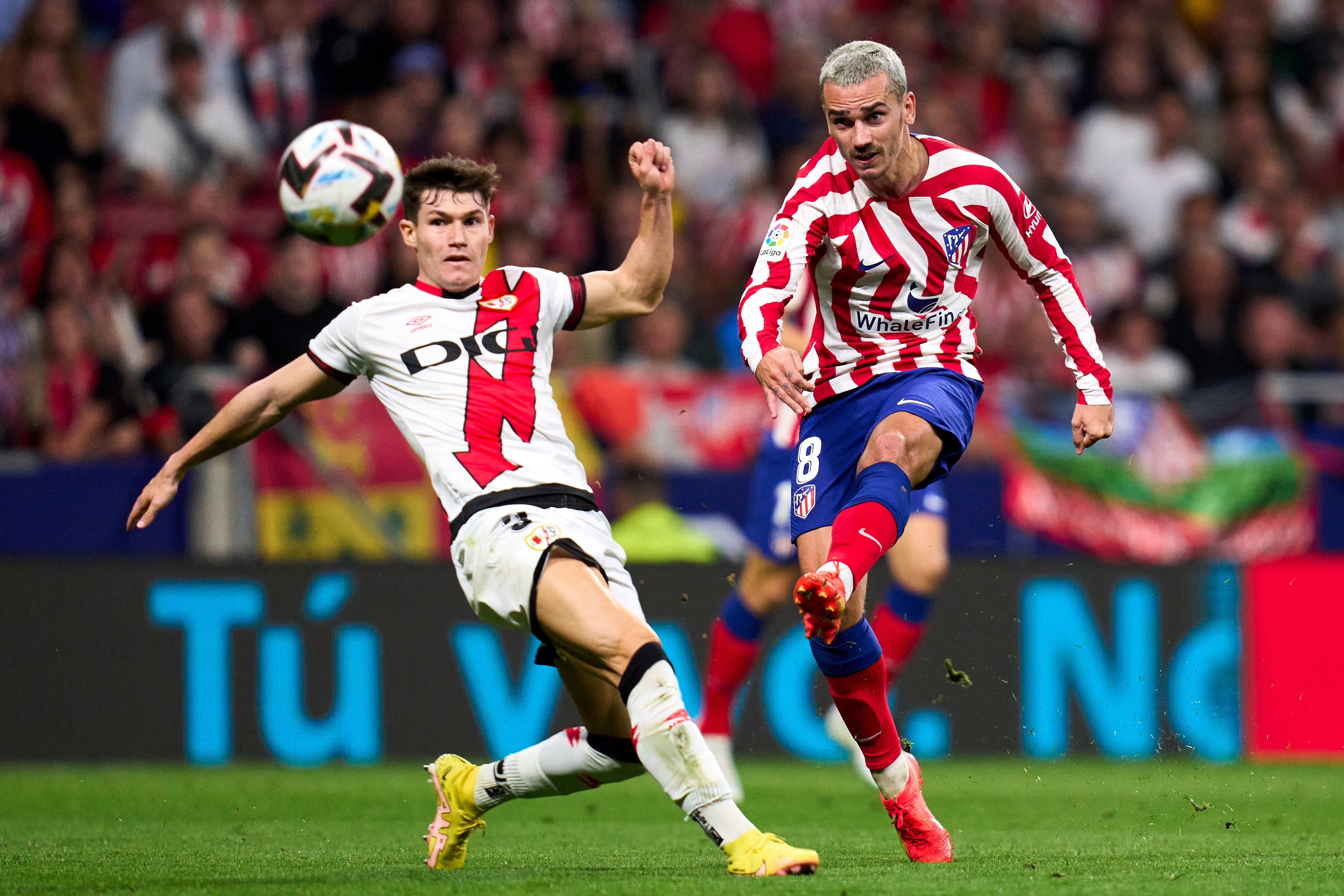 Fran García y Griezmann en el encuentro.