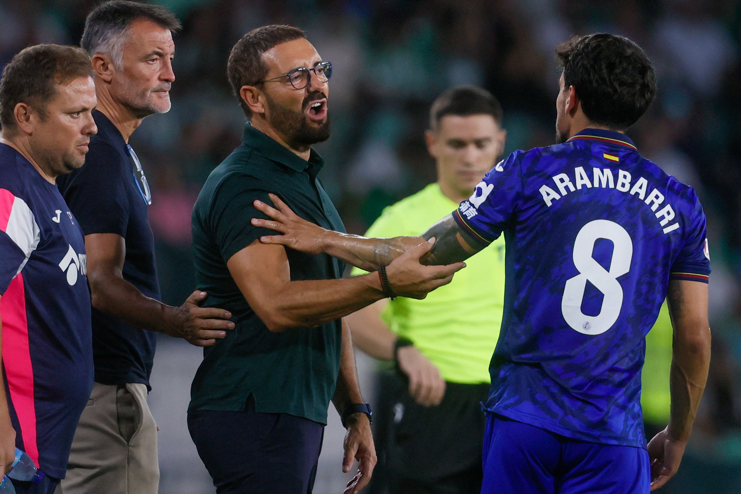 José Bordalás, en el momento de su expulsión en el Betis-Getafe