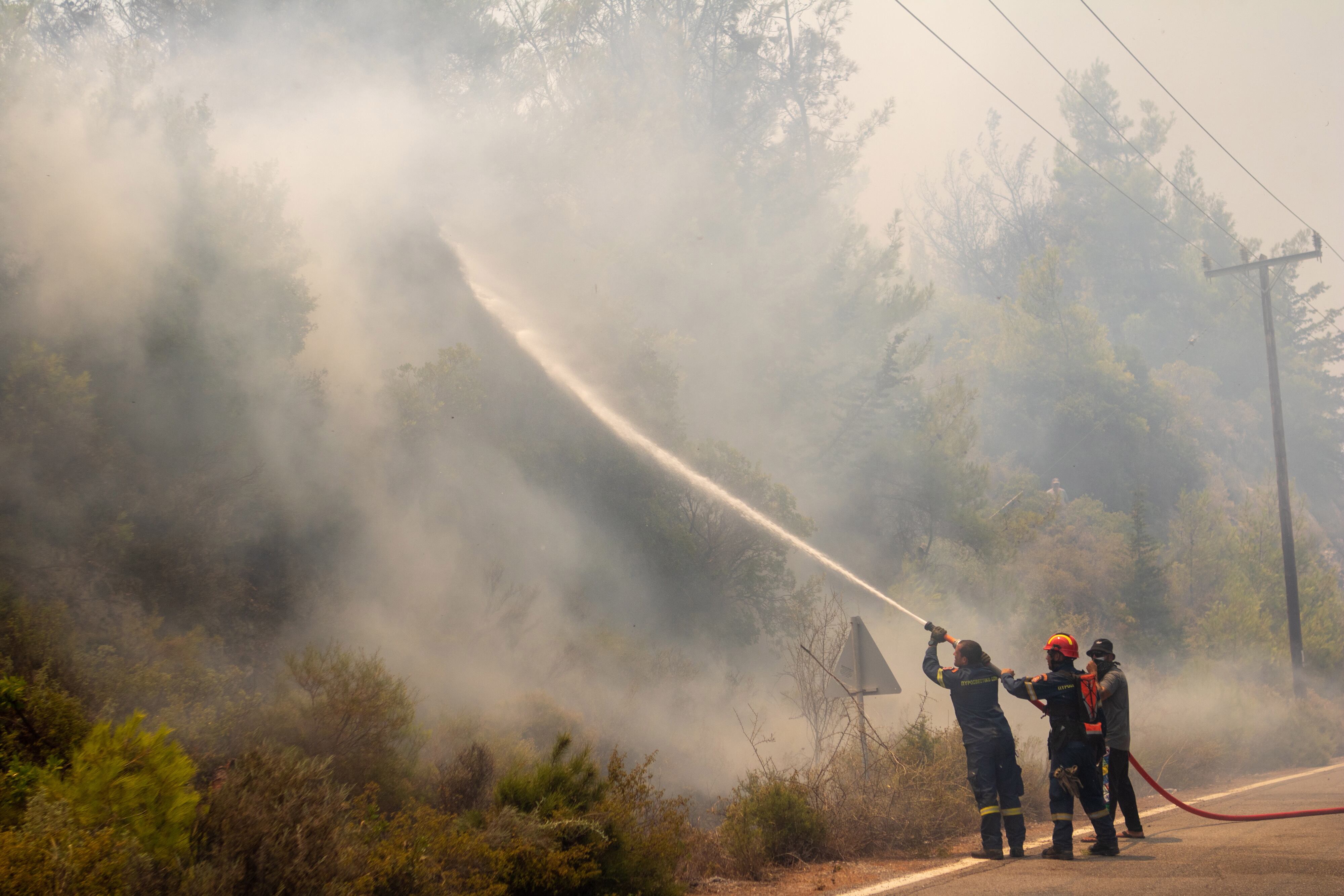 A tota la conca mediterrània, com a l'illa de Rodes, s'estan patint uns greus incendis forestals.