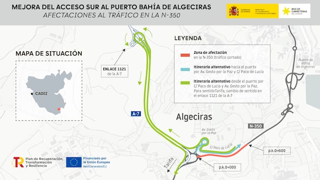 Plano de obras en la zona