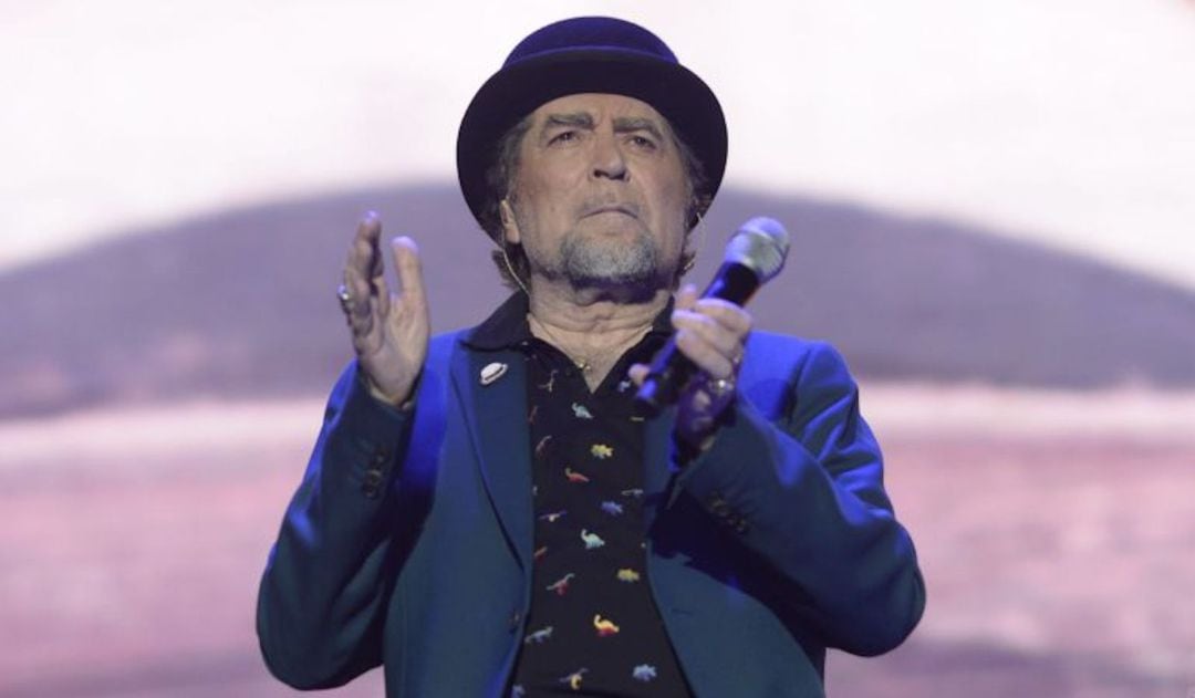 El cantante y compositor Joaquín Sabina durante el concierto que ofreció en Madrid