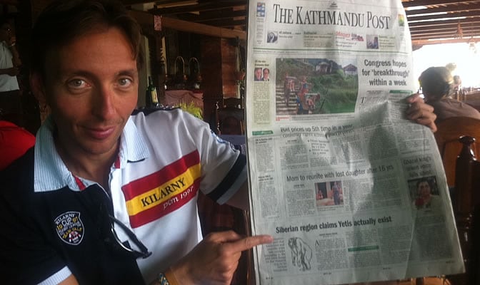 David Alonso, con el <i>Kathmandu Post</i>