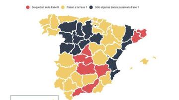 Consulta las provincias que pasan a la fase 1 de la desescalada