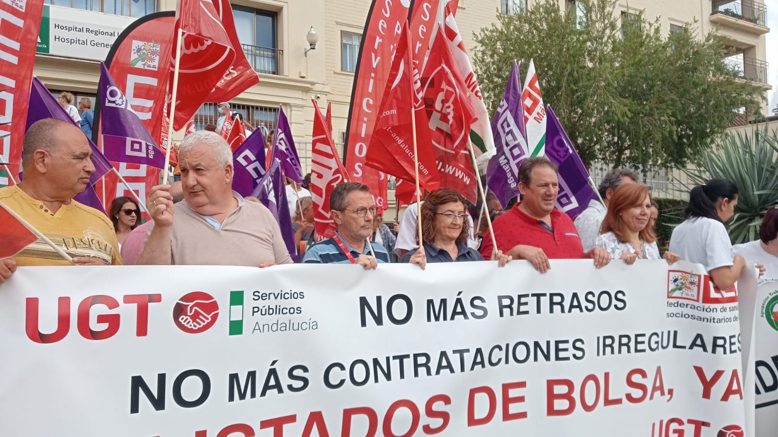 Un momento de la protesta este miércoles en Málaga