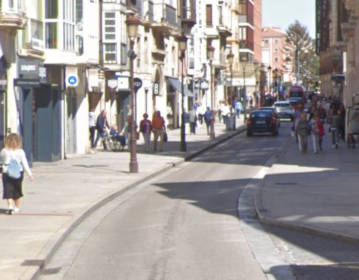 Detalle de la calle Santander en Burgos