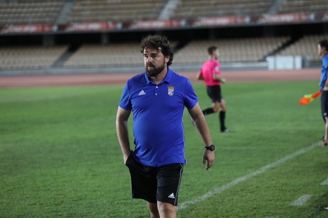 Juan Pedro Ramos durante el partido de pretemporada en La Juventud ante el Jerez Industrial