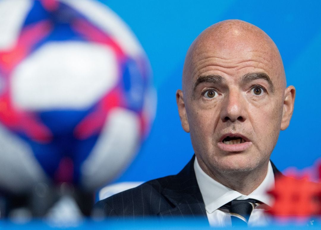 Infantino, durante una rueda de prensa. 