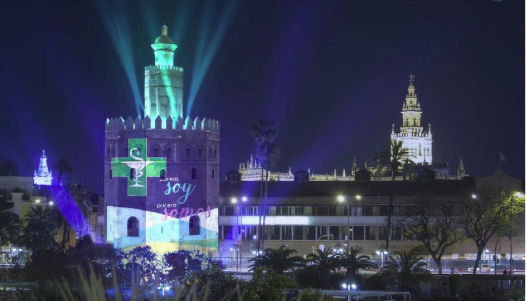 Fotomontaje del mapping que se proyectará este jueves sobre la I Vuelta al Mundo