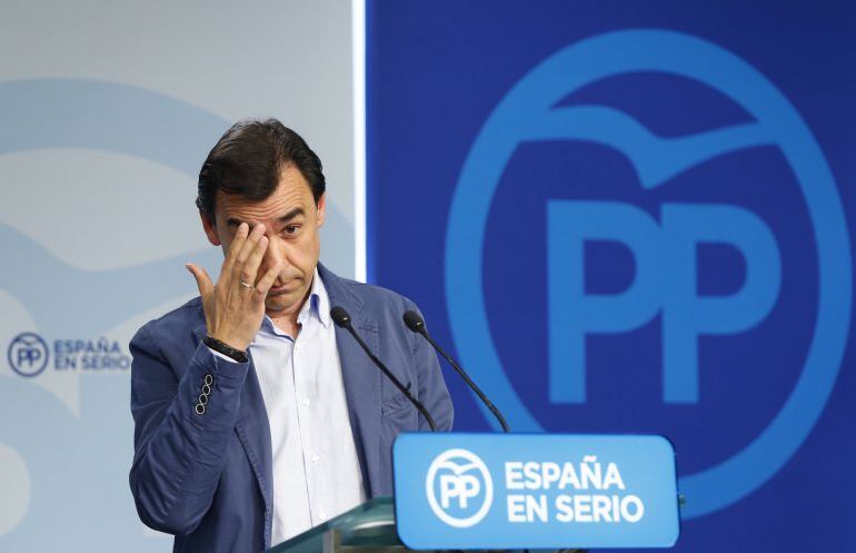 El vicesecretario de Organización del PP, Fernando Martínez Maillo, durante una rueda de prensa 