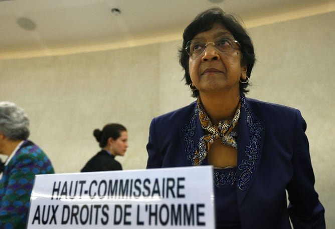 La Alta Comisionada de Naciones Unidas para los Derechos Humanos, Navi Pillay.