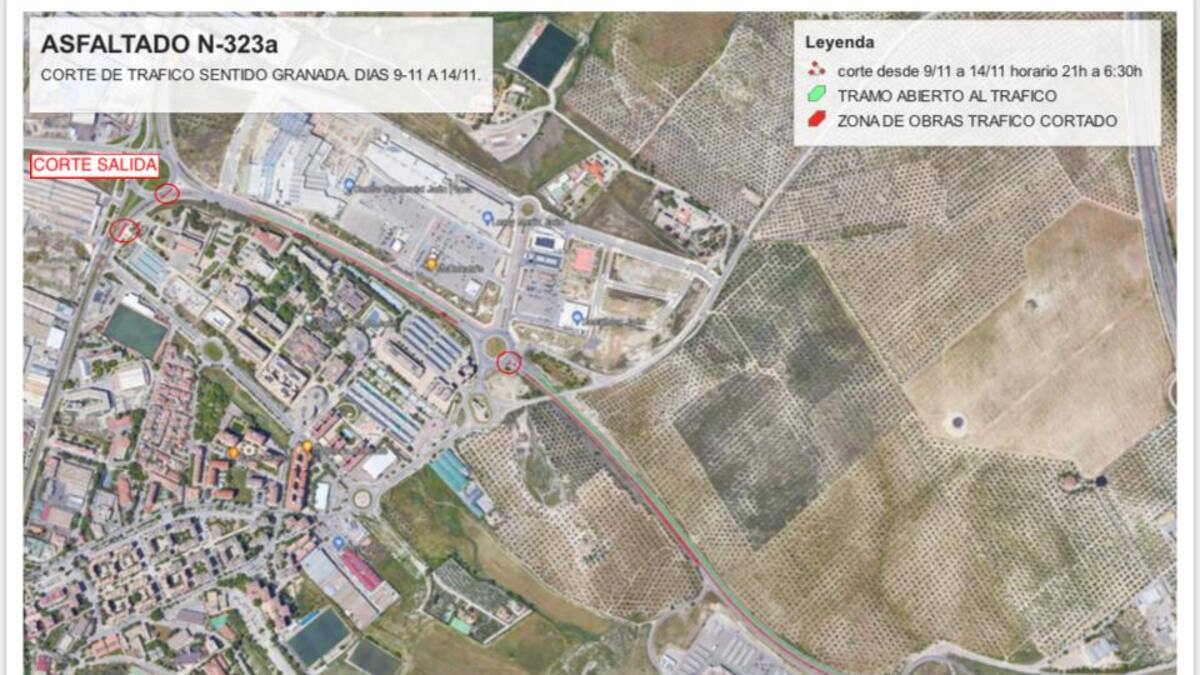 Cortes de tráfico en la carretera que conecta la rotonda de Enfermería con el Carrefour