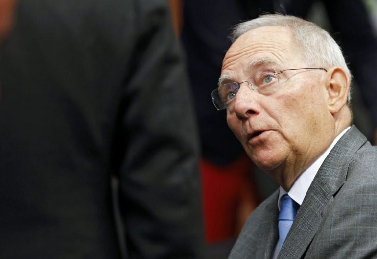 El ministro de Finanzas alemán, Wolfgang Schäuble, durante una reunión del Eurogrupo celebrada en Bruselas