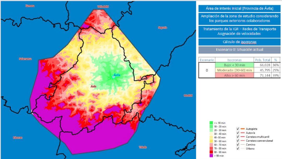 Tiempos de respuesta de los bomberos en la provincia. En todo el valle del Tietar y en la comarca Gredos-Piedrahita se superan los 60 minutos