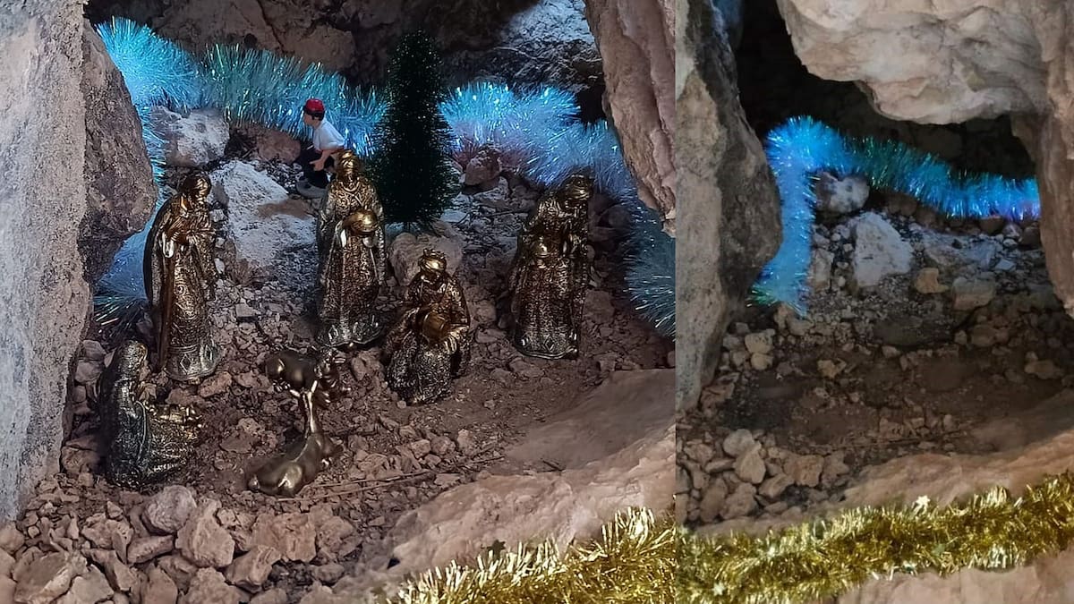 Roban el belén de la Cueva del Mortero en el monte Bolón de Elda
