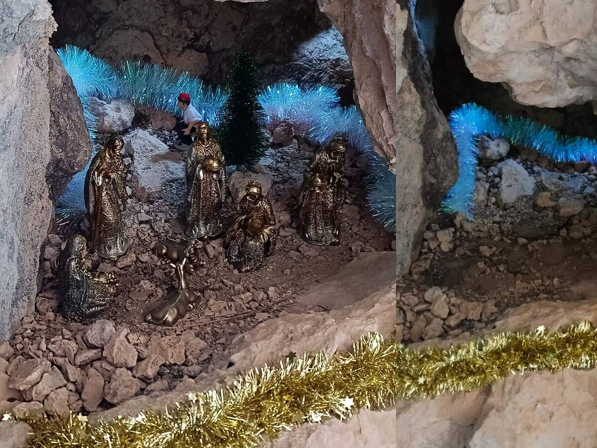 Roban el belén de la Cueva del Mortero en el monte Bolón de Elda