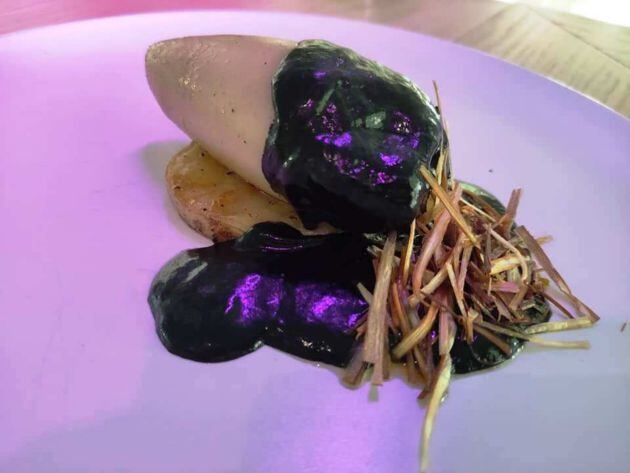 Chipirón relleno de verduras y setas