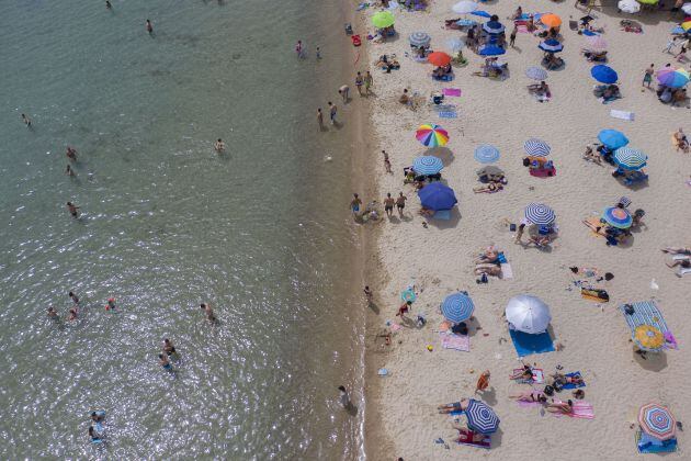 La playa de Epanomi, Thessaloniki, en Grecia, este fin de semana