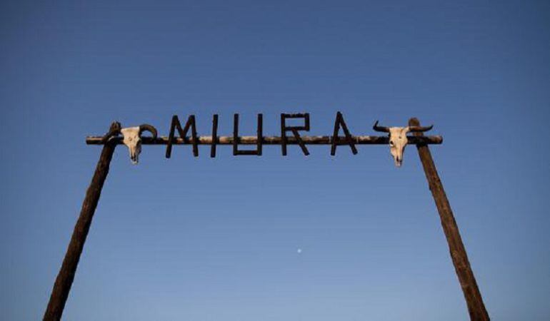 Entrada a Zahariche, donde pastan los toros de Miura