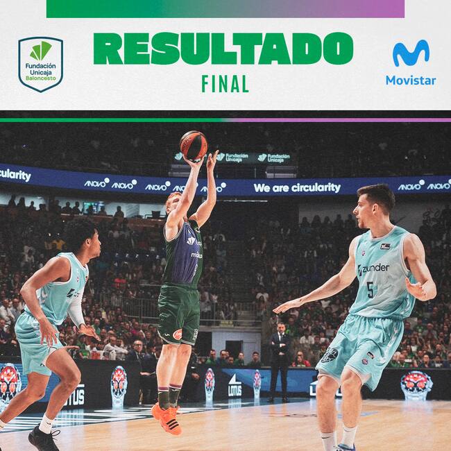 El Unicaja líder de la fase regular al ganar al Zunder Palencia