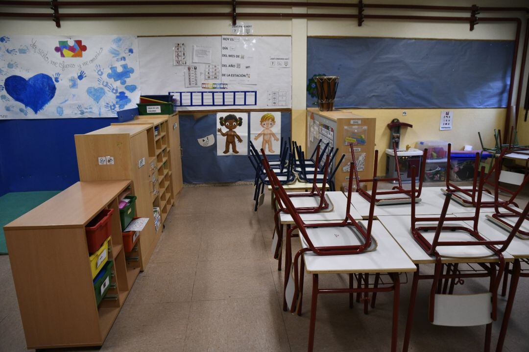 Aula de Infantil preparada para recibir a los alumnos