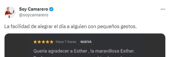 El tuit cuenta con más de 400 &#039;me gusta&#039;