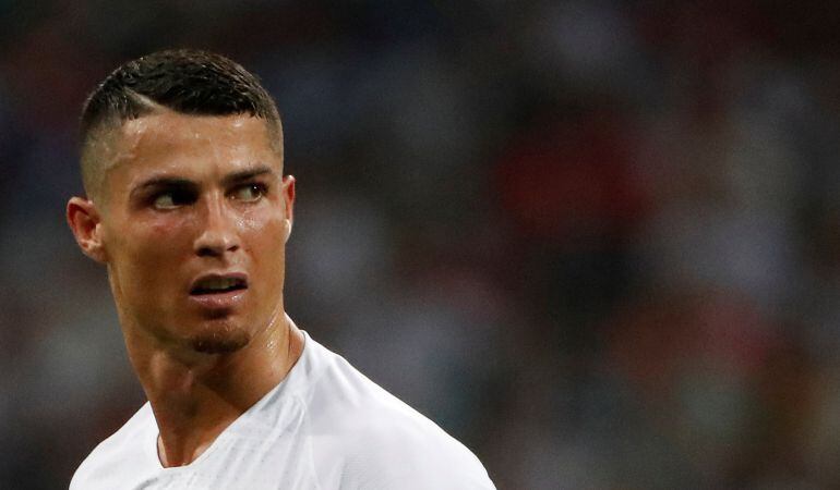 Cristiano Ronaldo durante un partido con su selección 