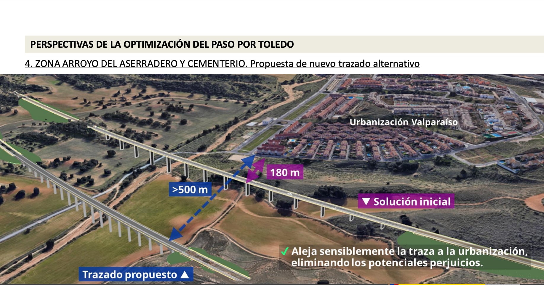 El trazado del AVE Madrid-Lisboa se alejará de las viviendas del barrio de Valparaíso (Toledo)