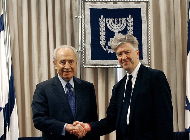 David Lynch y Peres, presidente israelí.