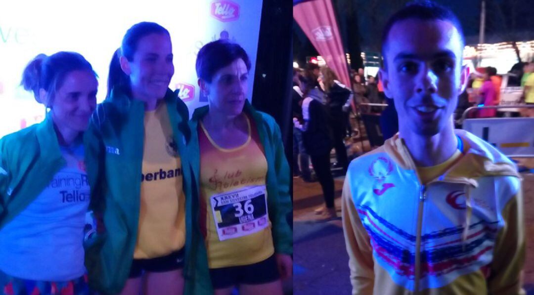 Podio femenino y Ángel Ronco a la finalización de la carrera 