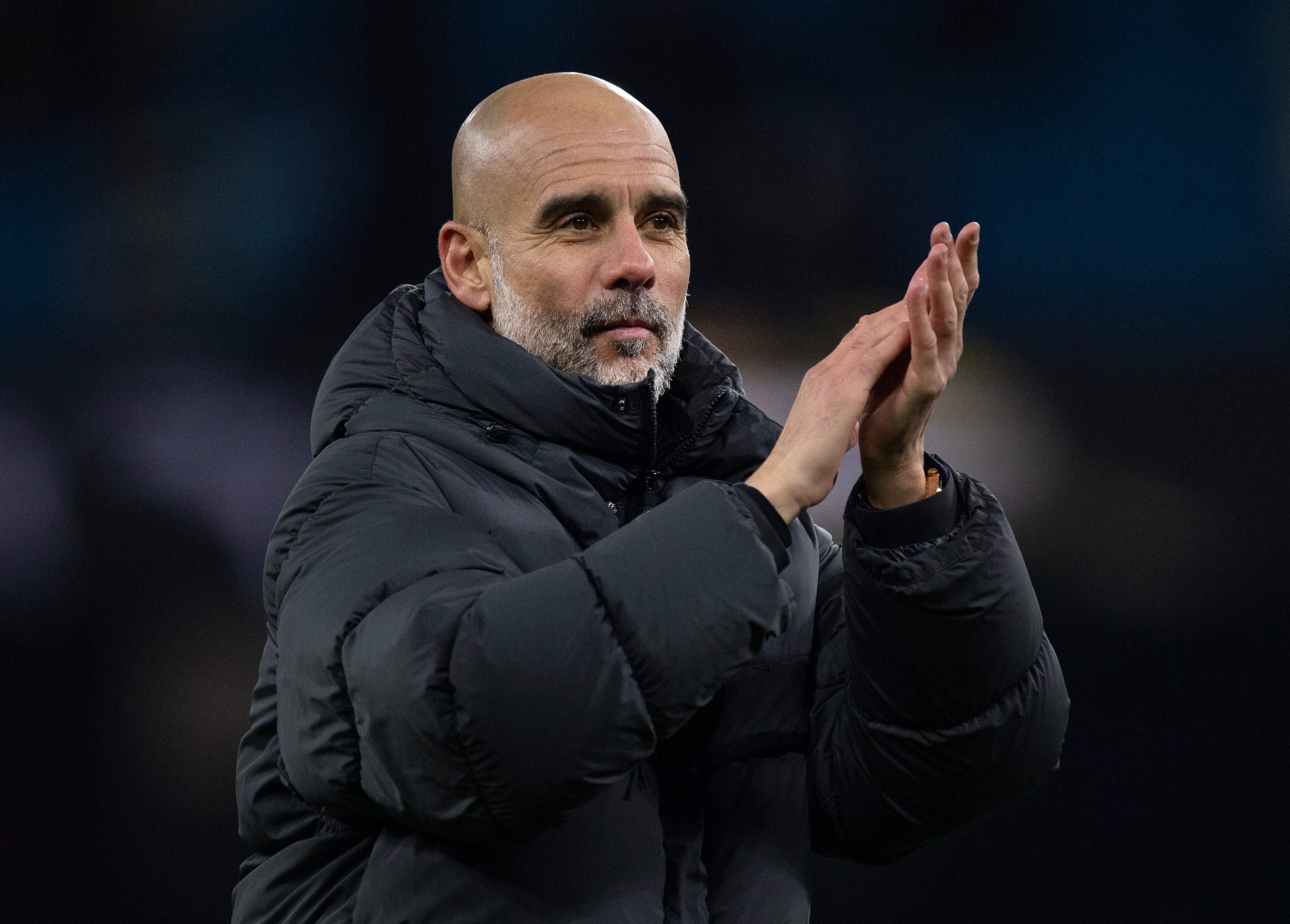 Pep Guardiola durante la vuelta de la semifinal frente al Newcastle en la Carabao Cup