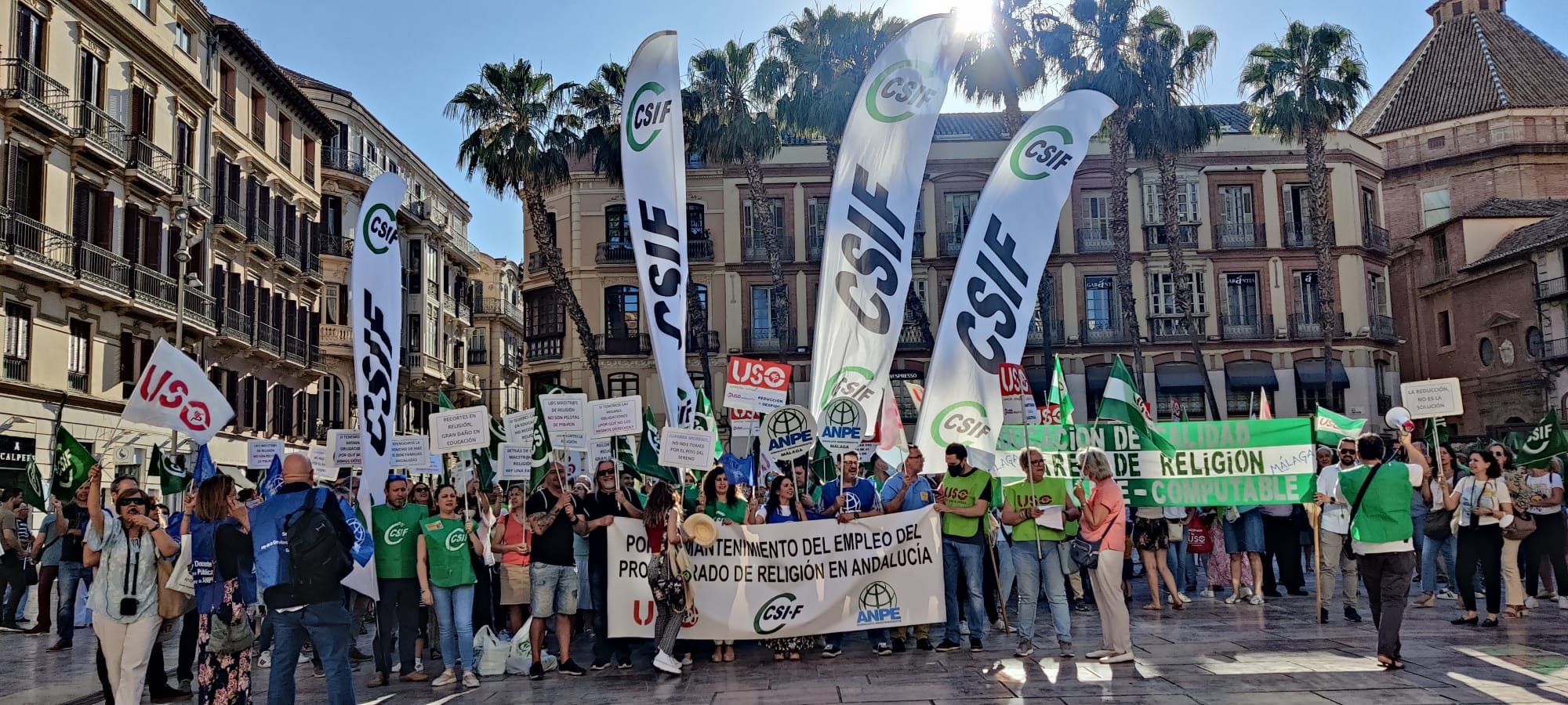 Un momento de la protesta este miércoles en Málaga