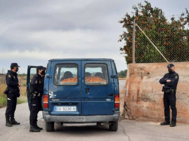 Control en el campo de la Policía de la Generalitat