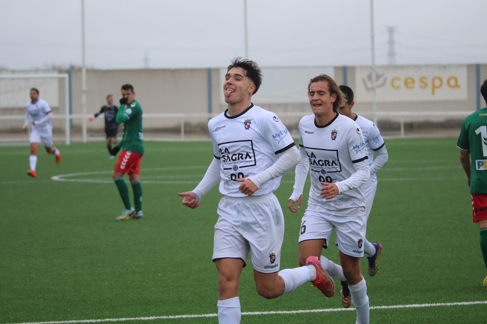 Mingo celebra uno de sus goles el pasado domingo